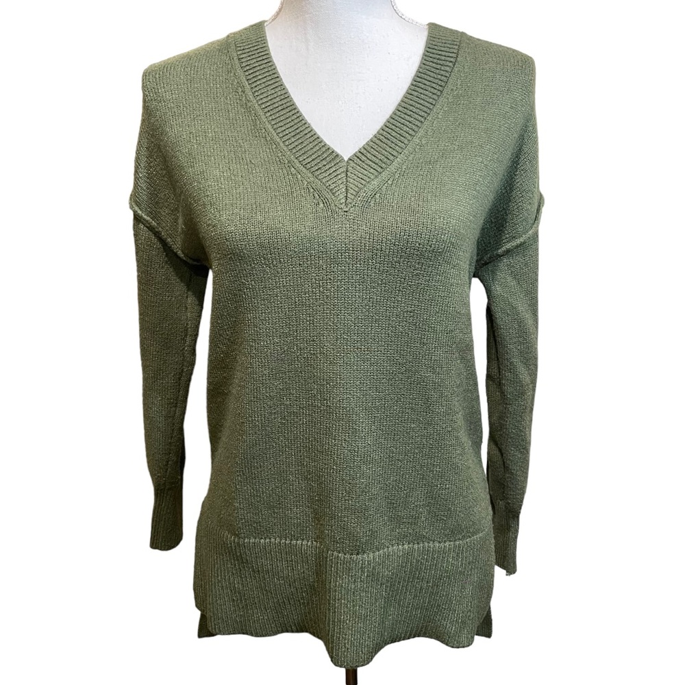 Philosophy Olive Green V-Neck Sweater.  Size XS